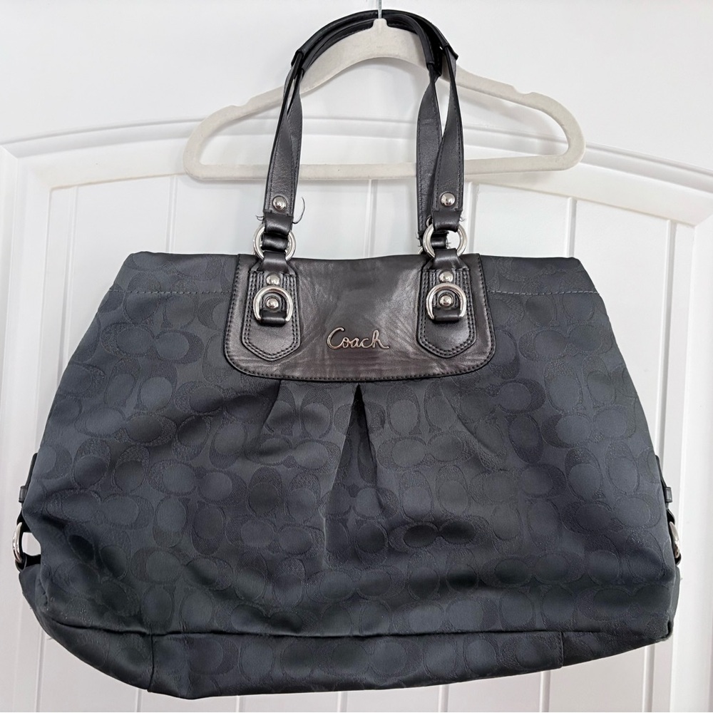 Coach Gray and Purple Shoulder Bag